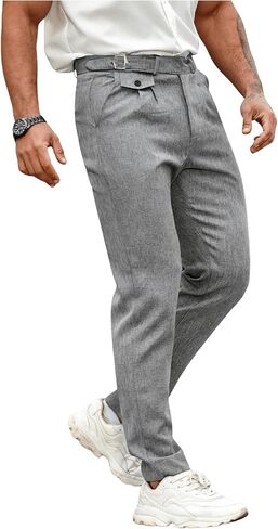 Floerns Men's Stretchy Classic Fit Pleated Front Dress Pants Formal Suit Pants in Saudi Arabia