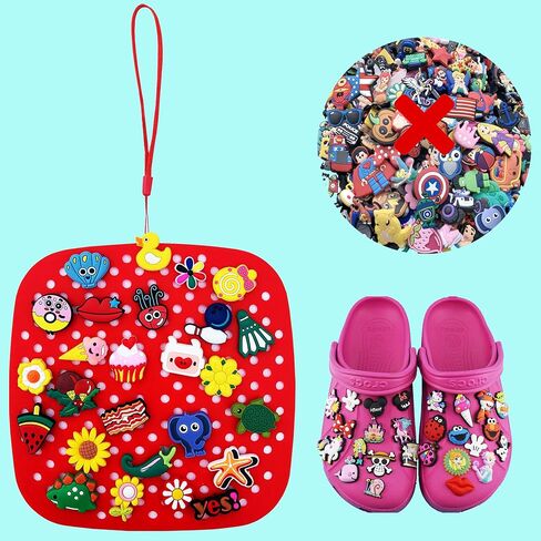 charm organizer Shoe Charms Display Stand 2Pieces Portable Flexible organizers and storage Roll Bag (YREDB) in Saudi Arabia