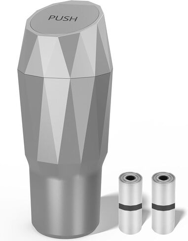 Car Trash Can with Lid, Car Garbage Can Small Car Trash Bin Leakproof Car Car Accessories for Interior Trashcans for Car Cup Holder Side Door Seat Back Pocket or Office Organizers 800ML Silver in Saudi Arabia