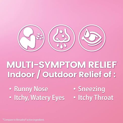 HealthA2Z® Allergy Relief | Diphenhydramine HCL 25mg | Antihistamine | Relief from Itchy Throat, Sneezing, Runny Noses | Indoor & Outdoors Allergies (200 Caplets (Pack of 1)) in Kuwait