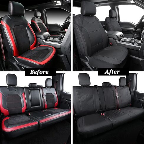 Coverado Front Seat Covers, Waterproof Oxford Seat Protector for Car Seat Cushions for Kids & Dogs, Compatible with 2015-2024 Ford F150 & 2017-2024 Ford F250 F350 F450 (Black, 2PCS) in Saudi Arabia