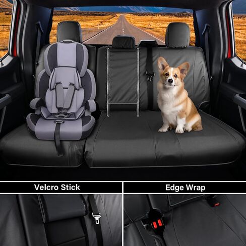Coverado Front Seat Covers, Waterproof Oxford Seat Protector for Car Seat Cushions for Kids & Dogs, Compatible with 2015-2024 Ford F150 & 2017-2024 Ford F250 F350 F450 (Black, 2PCS) in Saudi Arabia