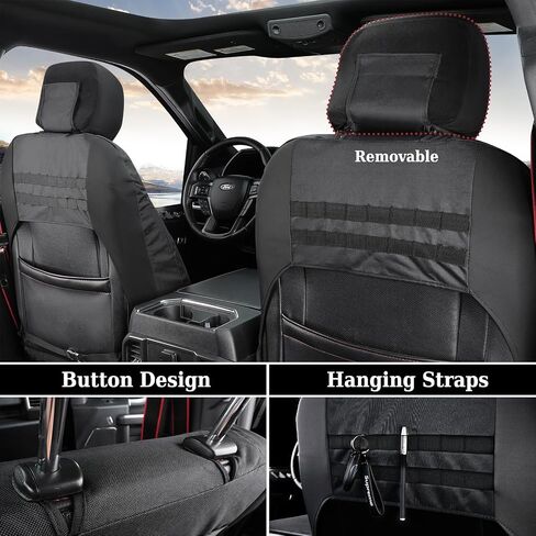 Coverado Front Seat Covers, Waterproof Oxford Seat Protector for Car Seat Cushions for Kids & Dogs, Compatible with 2015-2024 Ford F150 & 2017-2024 Ford F250 F350 F450 (Black, 2PCS) in Saudi Arabia