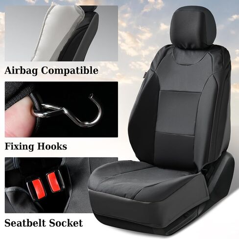 Coverado Front Seat Covers, Waterproof Oxford Seat Protector for Car Seat Cushions for Kids & Dogs, Compatible with 2015-2024 Ford F150 & 2017-2024 Ford F250 F350 F450 (Black, 2PCS) in Saudi Arabia