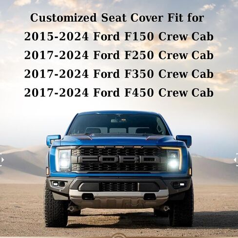 Coverado Front Seat Covers, Waterproof Oxford Seat Protector for Car Seat Cushions for Kids & Dogs, Compatible with 2015-2024 Ford F150 & 2017-2024 Ford F250 F350 F450 (Black, 2PCS) in Saudi Arabia