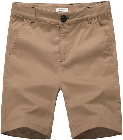 Boys Shorts - Flat Front Shorts with Adjustable Waist,Chino Shorts for Boys 5-14 Years,6 Colors to Choose in Kuwait