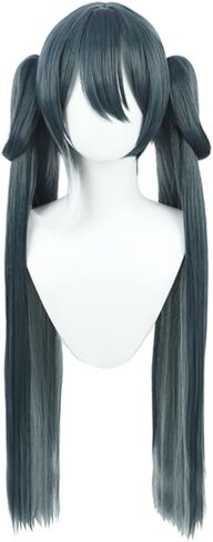 Little Devil Cosplay Wigs Double Ponytail Hair 57cm Long Blue Gradient Curly Cosplay Wig Synthetic Hair Wig for Halloween in Saudi Arabia