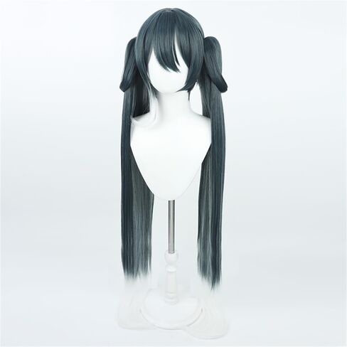 Little Devil Cosplay Wigs Double Ponytail Hair 57cm Long Blue Gradient Curly Cosplay Wig Synthetic Hair Wig for Halloween in Saudi Arabia