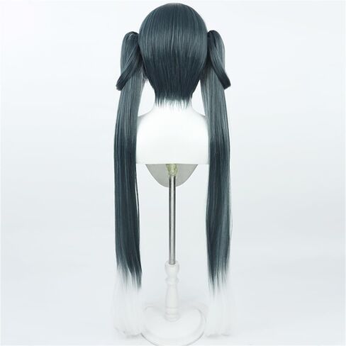 Little Devil Cosplay Wigs Double Ponytail Hair 57cm Long Blue Gradient Curly Cosplay Wig Synthetic Hair Wig for Halloween in Saudi Arabia