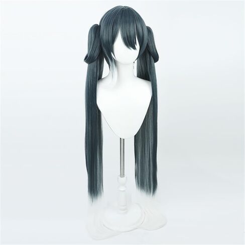 Little Devil Cosplay Wigs Double Ponytail Hair 57cm Long Blue Gradient Curly Cosplay Wig Synthetic Hair Wig for Halloween in Saudi Arabia