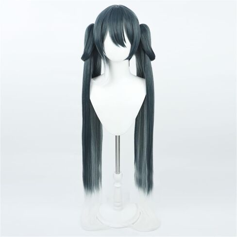 Little Devil Cosplay Wigs Double Ponytail Hair 57cm Long Blue Gradient Curly Cosplay Wig Synthetic Hair Wig for Halloween in Saudi Arabia