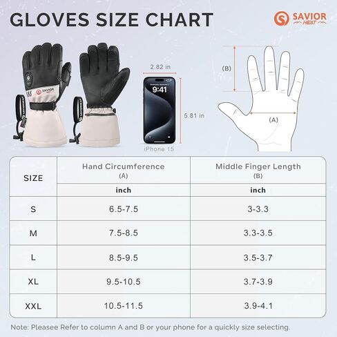 SAVIOR HEAT Heated Skiing Gloves for Men Women, Electric Ski Glove Rechargeable Battery Heated Hand for Motorcycle Skiing in Saudi Arabia