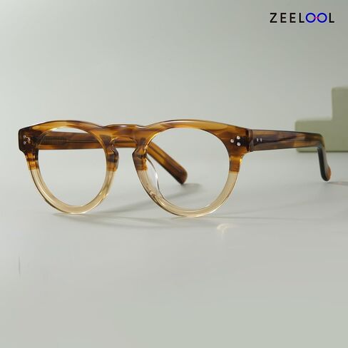 Zeelool Retro Round Glasses Frame for Women Men Eyeglasses Frame with Non-prescrition Clear Lens Malloy VFP0273 in Saudi Arabia