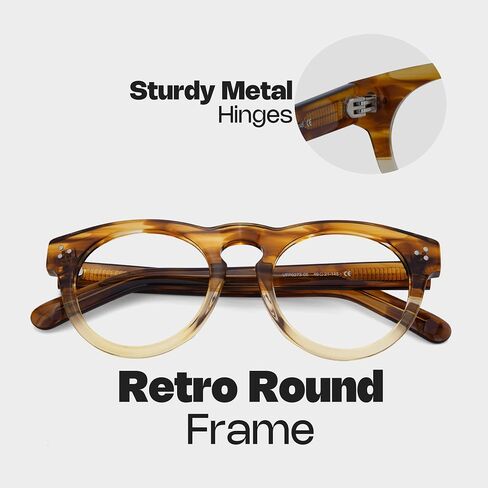 Zeelool Retro Round Glasses Frame for Women Men Eyeglasses Frame with Non-prescrition Clear Lens Malloy VFP0273 in Saudi Arabia