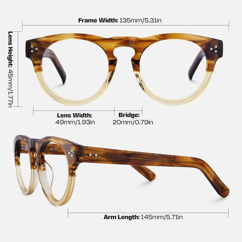 Zeelool Retro Round Glasses Frame for Women Men Eyeglasses Frame with Non-prescrition Clear Lens Malloy VFP0273 in Saudi Arabia