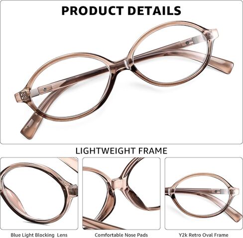 FEISEDY Vintage Oval Glasses for Women Men Retro Tortoise Blue Light Blocking Glasses Small Fake Nerd Eyewear Frames B0254 in Kuwait