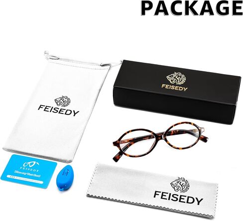 FEISEDY Vintage Oval Glasses for Women Men Retro Tortoise Blue Light Blocking Glasses Small Fake Nerd Eyewear Frames B0254 in Saudi Arabia