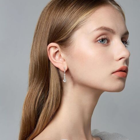 Moissanite Dangle Earrings for Women, 925 Sterling Silver Moissanite Short Long Drop Earrings 1-3CT D-E Color VVS1, Gold Plated Wedding Earrings for Brides Bridesmaid Jewelry Gifts in Kuwait