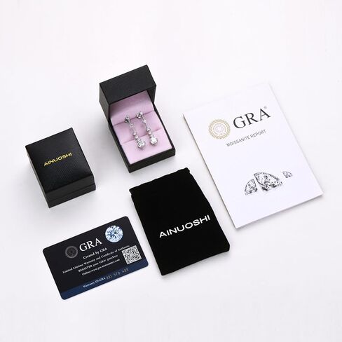 Moissanite Dangle Earrings for Women, 925 Sterling Silver Moissanite Short Long Drop Earrings 1-3CT D-E Color VVS1, Gold Plated Wedding Earrings for Brides Bridesmaid Jewelry Gifts in Kuwait