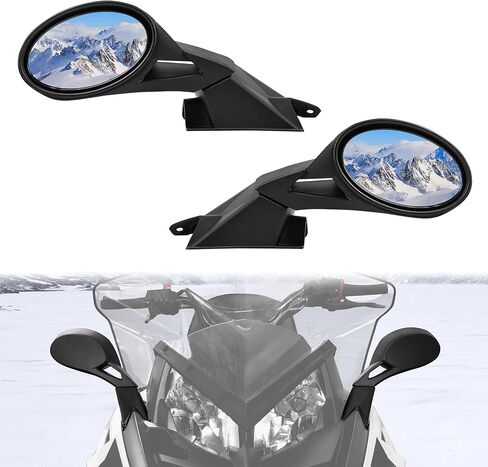 SAUTVS Adjustable Folding Rearview Side Mirrors for Polaris Snowmobile, Pro-Ride Hood Mounted Mirrors Rear View Side Mirror Kit for Polaris Snowmobile Accessories (2PCS, Replace #2877803) in Saudi Arabia