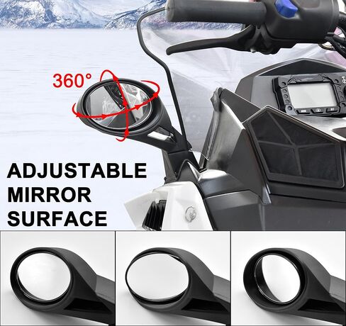 SAUTVS Adjustable Folding Rearview Side Mirrors for Polaris Snowmobile, Pro-Ride Hood Mounted Mirrors Rear View Side Mirror Kit for Polaris Snowmobile Accessories (2PCS, Replace #2877803) in Saudi Arabia