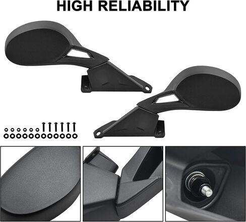 SAUTVS Adjustable Folding Rearview Side Mirrors for Polaris Snowmobile, Pro-Ride Hood Mounted Mirrors Rear View Side Mirror Kit for Polaris Snowmobile Accessories (2PCS, Replace #2877803) in Saudi Arabia