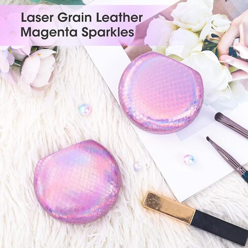 Muf Leopard Contact Lens Case,Portable Contact Lens Travel Kit with Mirror,Container,Tweezer,Contact Lens Solution Bottle,Compact Soak Storage Kit for Travel Outdoors Daily Use,Silver Sparkles in Saudi Arabia