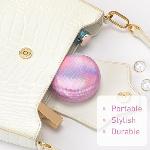 Muf Leopard Contact Lens Case,Portable Contact Lens Travel Kit with Mirror,Container,Tweezer,Contact Lens Solution Bottle,Compact Soak Storage Kit for Travel Outdoors Daily Use,Silver Sparkles in Saudi Arabia