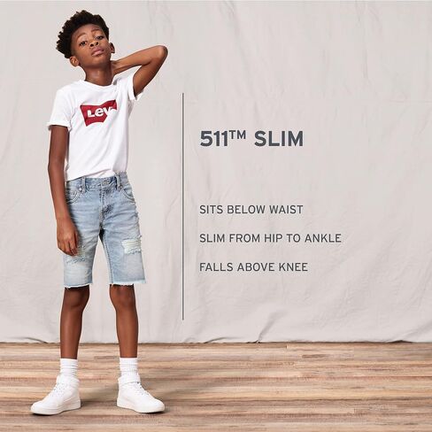 Levi's Boys' Slim Fit Denim Shorts in Saudi Arabia