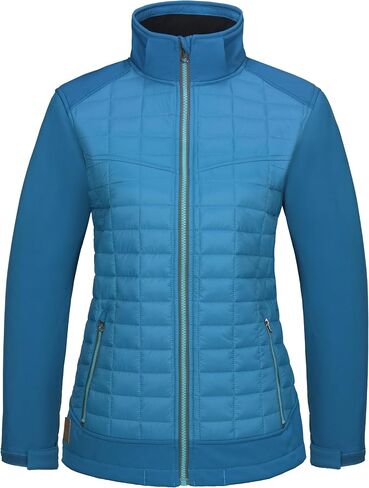 Little Donkey Andy Women's Lightweight Insulated Hybrid Jacket for Hiking Running Ski Thermal Warm with Removable Hood in Saudi Arabia