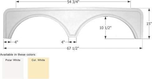 ICON 00415 Colonial White 67.5" x 15" Tandem Fender Skirt in Saudi Arabia