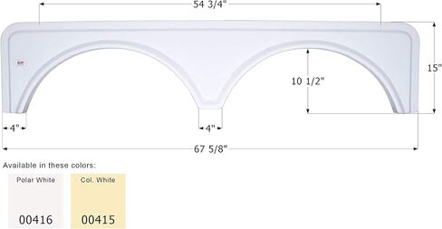 ICON 00415 Colonial White 67.5" x 15" Tandem Fender Skirt in Saudi Arabia