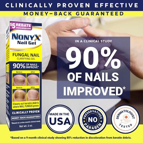 NONYX Fungal Nail Clarifying Gel | Rids Nails of Fungus by Removing Keratin Debris Where Nail Fungus Grows | 90% of Toenails Improved Using this Toenail Fungus Treatment | 4 oz in Saudi Arabia