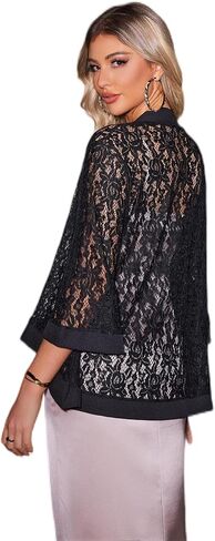 Zeagoo Kimono Cardigans for Women 3/4 Sleeves Open Front Lightweight Shrug Lace Jackets for Evening Dresses in Saudi Arabia