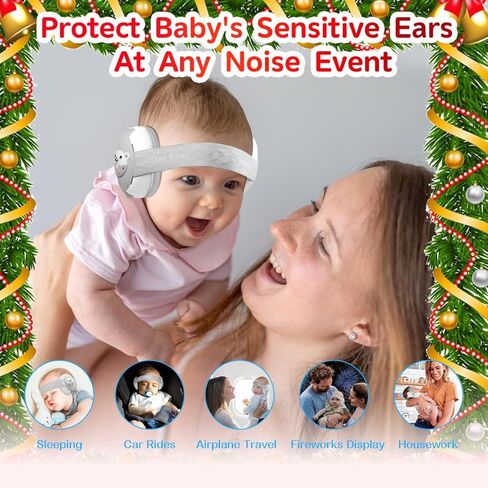 كمامات أذن للأطفال، سماعة رأس 2 في 1 بخاصية إلغاء الضوضاء، حماية السمع للأطفال من عمر 0 ​​إلى 48 شهرًا، عصابة رأس قابلة للتعديل وشريطين ناعمين غير قابلين للانزلاق، ارتداء مزدوج للنوم والسفر والأنشطة الخارجية in Kuwait