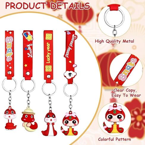 12Pcs Snake Keychains Snake Year Pendants 2025 Chinese New Year Zodiac Gift Spring Festival Blessing Souvenir in Kuwait