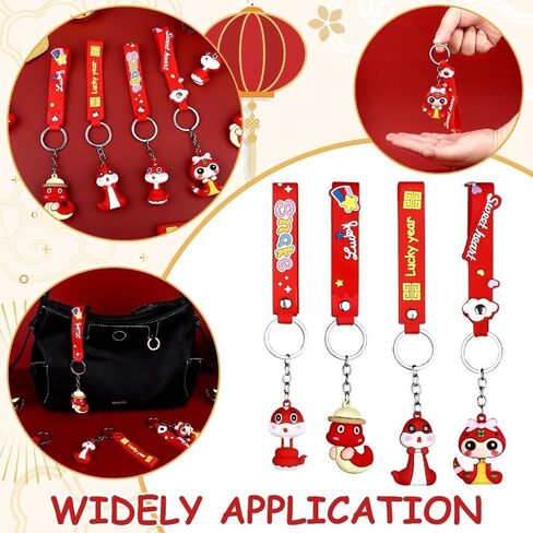 12Pcs Snake Keychains Snake Year Pendants 2025 Chinese New Year Zodiac Gift Spring Festival Blessing Souvenir in Kuwait