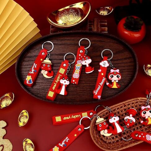 12Pcs Snake Keychains Snake Year Pendants 2025 Chinese New Year Zodiac Gift Spring Festival Blessing Souvenir in Kuwait