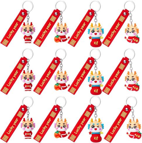 12Pcs Snake Keychains Snake Year Pendants 2025 Chinese New Year Zodiac Gift Spring Festival Blessing Souvenir in Kuwait