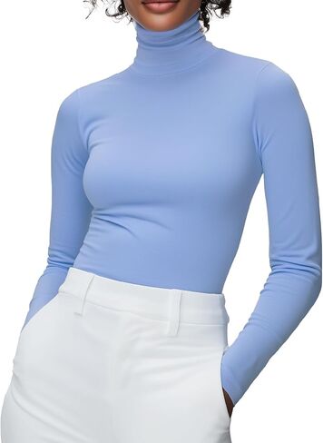 Women's Turtleneck Long Sleeve Shirts Thermal Base Layer Underwear Tops Lightweight Undershirt in Saudi Arabia