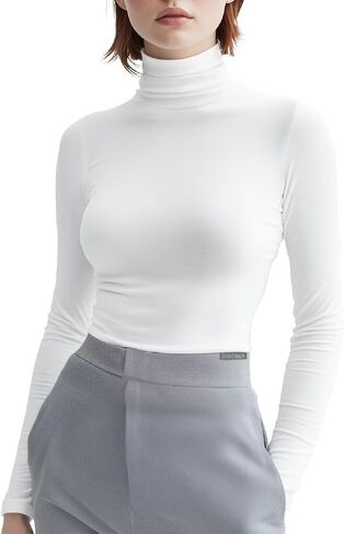 Women's Turtleneck Long Sleeve Shirts Thermal Base Layer Underwear Tops Lightweight Undershirt in Saudi Arabia
