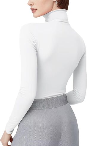 Women's Turtleneck Long Sleeve Shirts Thermal Base Layer Underwear Tops Lightweight Undershirt in Saudi Arabia