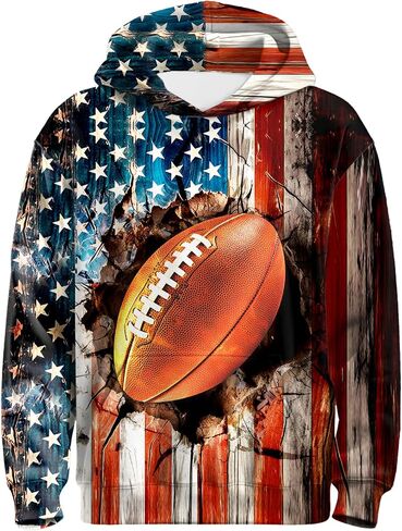 Boys Girls 3D Graphic Hoodies, Unisex Kids Hooded Sweatshirt with Pocket, Long Sleeve Hoodies for Teens in Kuwait