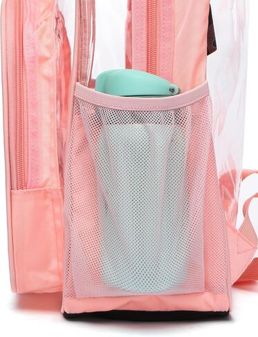 BLUEFAIRY Clear Backpack for School Stadium Approved 17 Inch Large XL PVC See Through Bag for Kids Heavy Duty Transparent Bag for Boys Girls Students Events Mochilas Escolares para Niños Black in Kuwait