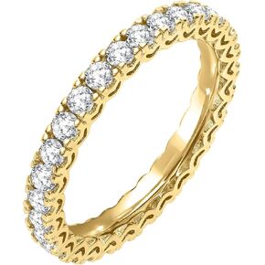 Moissanite Eternity Ring For Women 1.00 Cttw 18K White/Yellow Gold Over Silver (D Color VVS Clarity) Comes With Gift Box