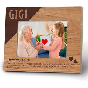 Gigi Picture Frame, Gigi Noun Grandma Wooden Picture Frame Gifts for Gigi, Gigi Gifts Photo Frame 4x6, Pregnancy Announcement for Grandma Picture Frames, New Grandma Gifts Frame