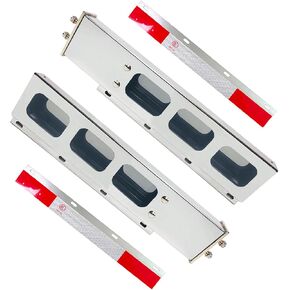 2.5" Bolt Spacing 30" Length Stainless Steel Mud Flap Hangers Brackets Holder with Aluminum Reflective Tapes and Oval Light Cutouts Fit for Semi Trucks Trailers, 2 Pack