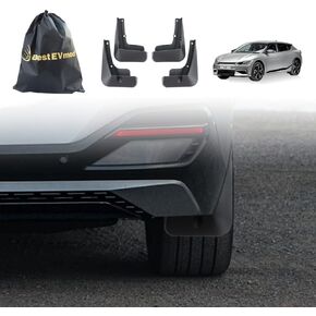 BestEvMod for EV6 Mud Flaps Non-GT Splash Guards Accessories، Splash Guard Fender (مجموعة من 4) لا حاجة إلى حفر ثقوب تناسب ملحقات 2022-2024 Kia ​​EV6 (إصدار الرياح والإصدار الأول والإصدار الخفيف)