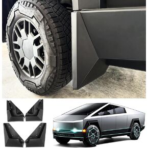 4PCS Mud Flaps Compatible with Tesla Cybertruck 2023 2024 Accessories,Full Set Front and Rear Tire Mud Flaps Splash Guards No Drilling Required Exterior Accessories for 2024 Cybertruck