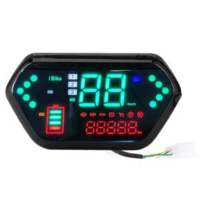 Motorcycle Instrument, ANGGREK Universal Speedometer Odometer Tachometer Digital LCD Display Speed Gauge 48V/60V for Electric Motorcycle